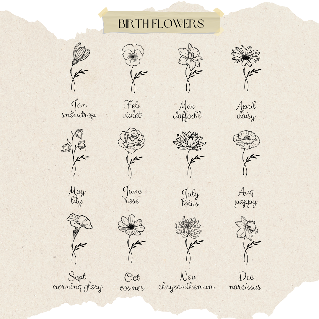 Engravable Birth Flower Locket