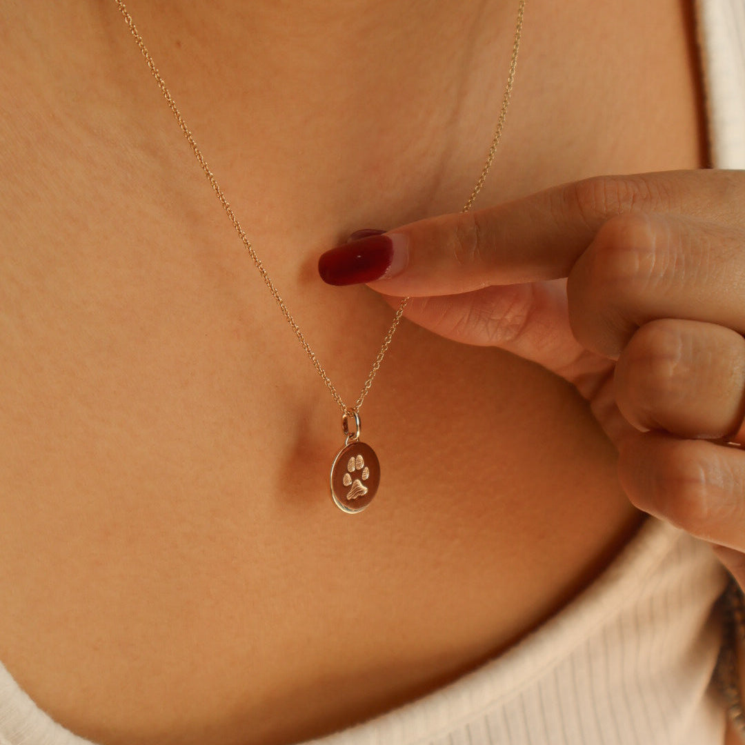 Solid Gold Round Paw print (Charm only)