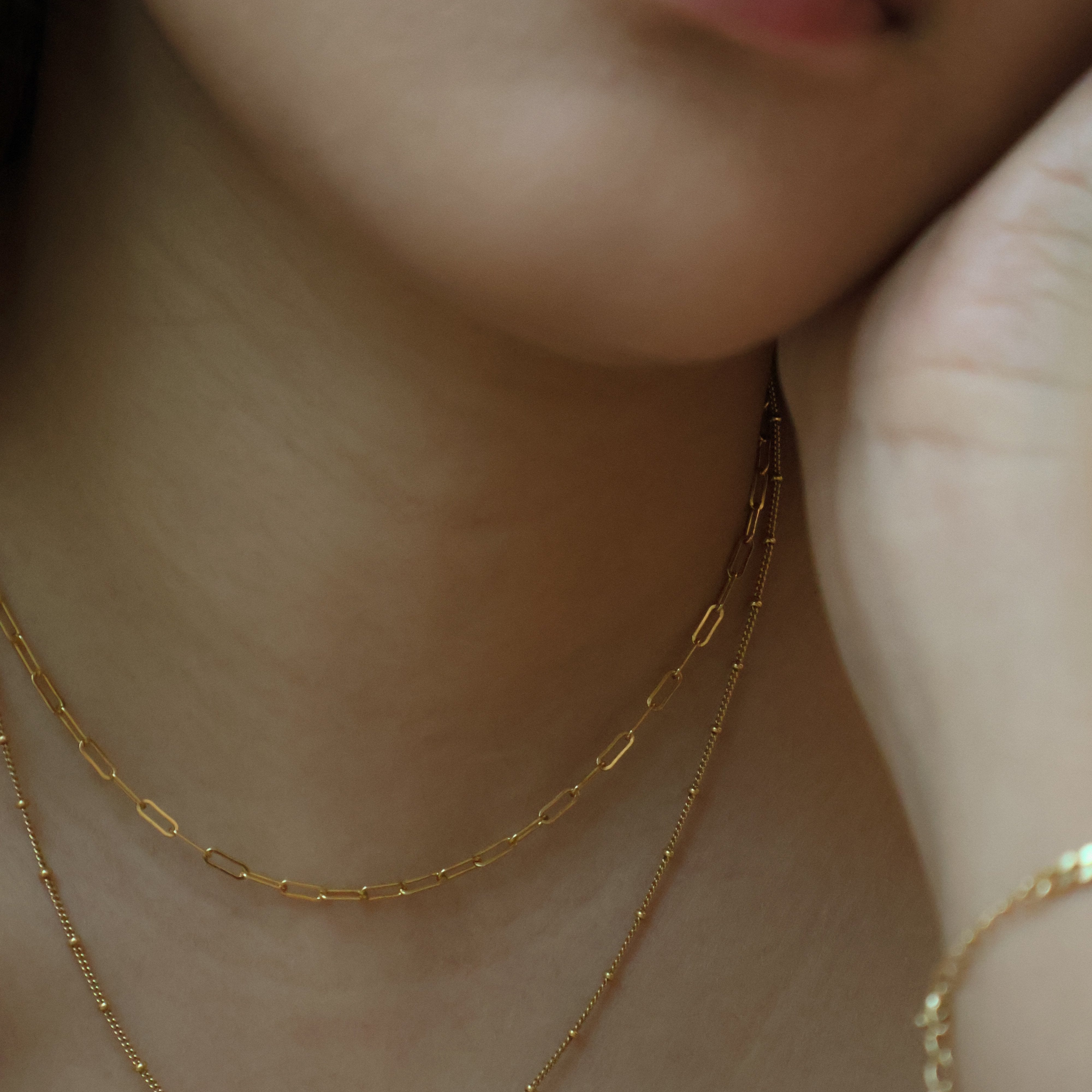 Gold filled paperclip chain