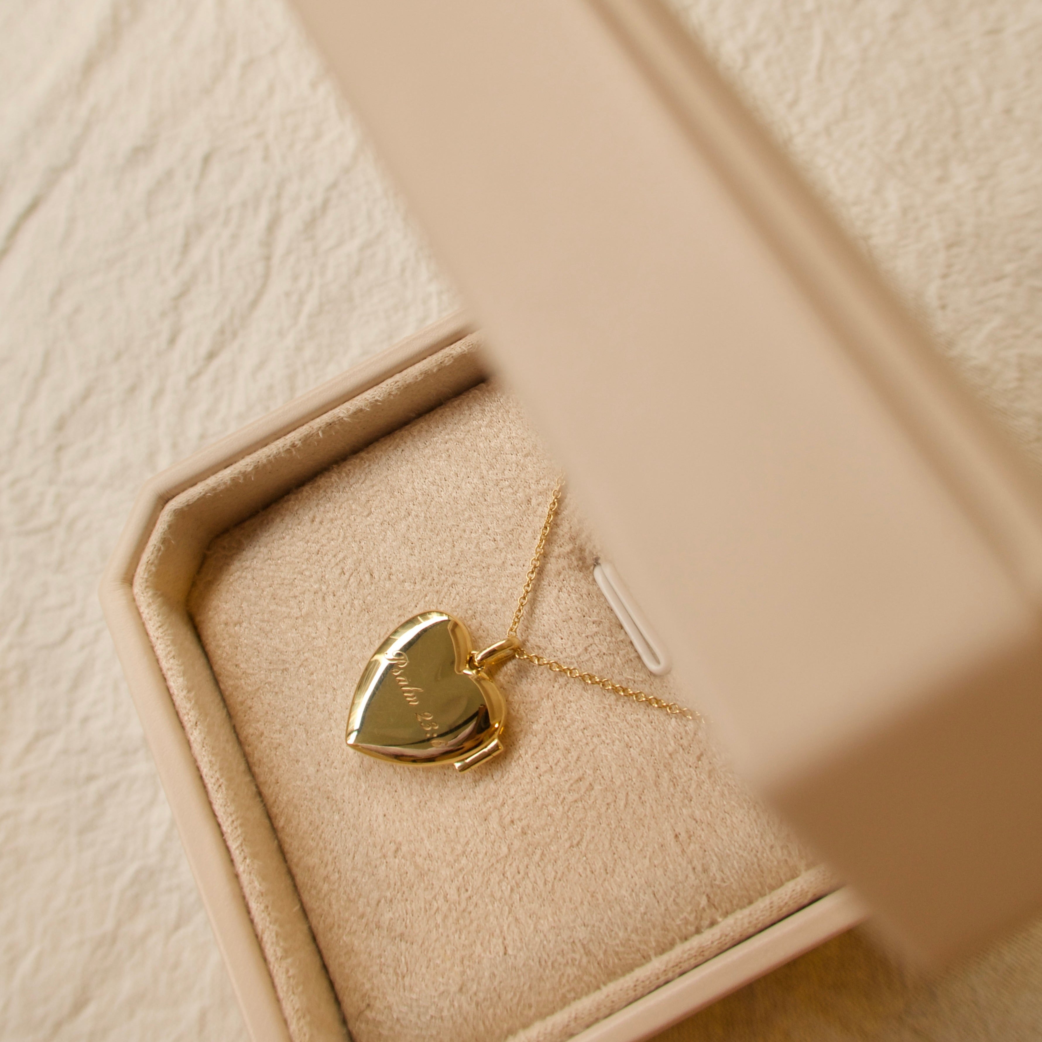 Solid gold heart locket