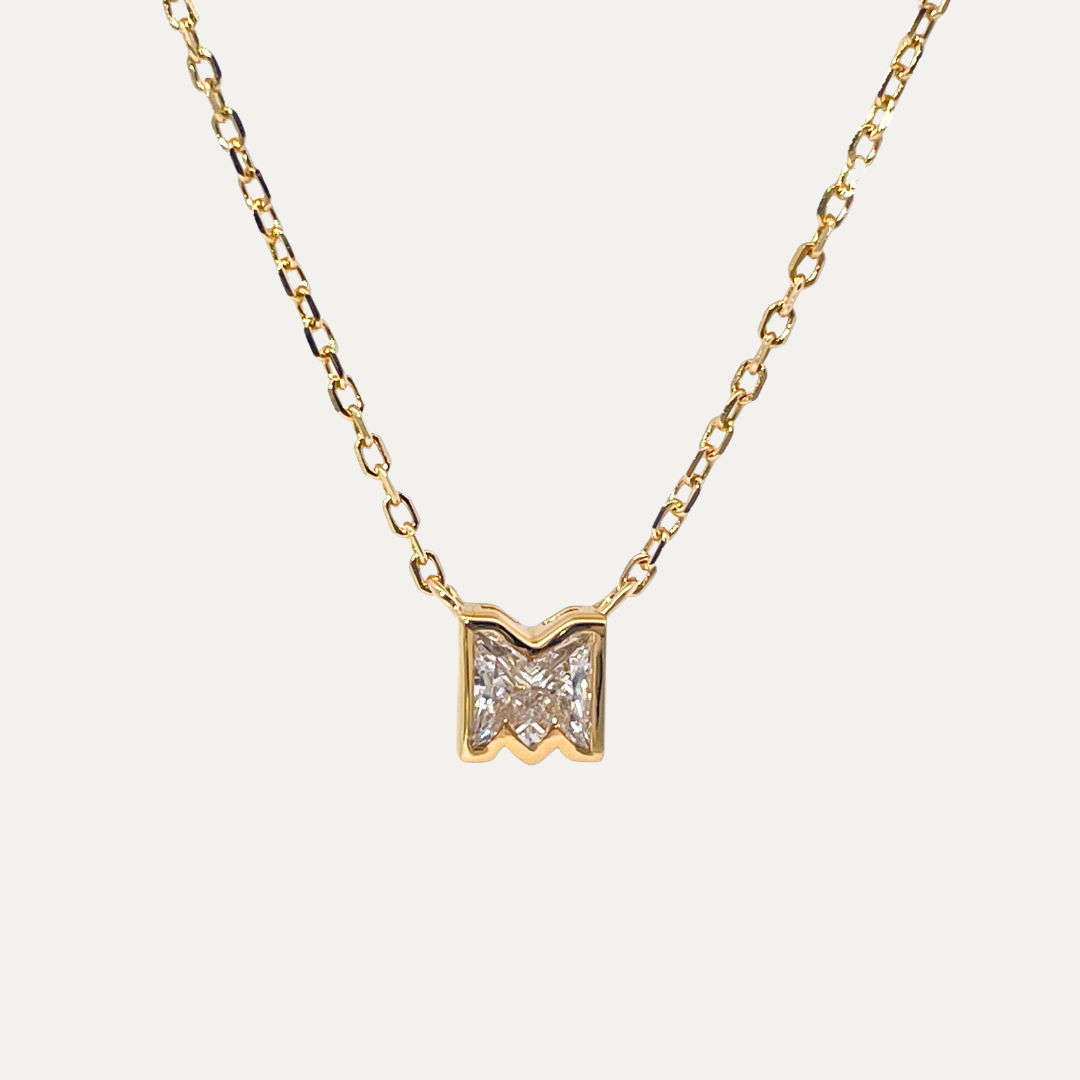 The Bezel Initial Diamond Necklace