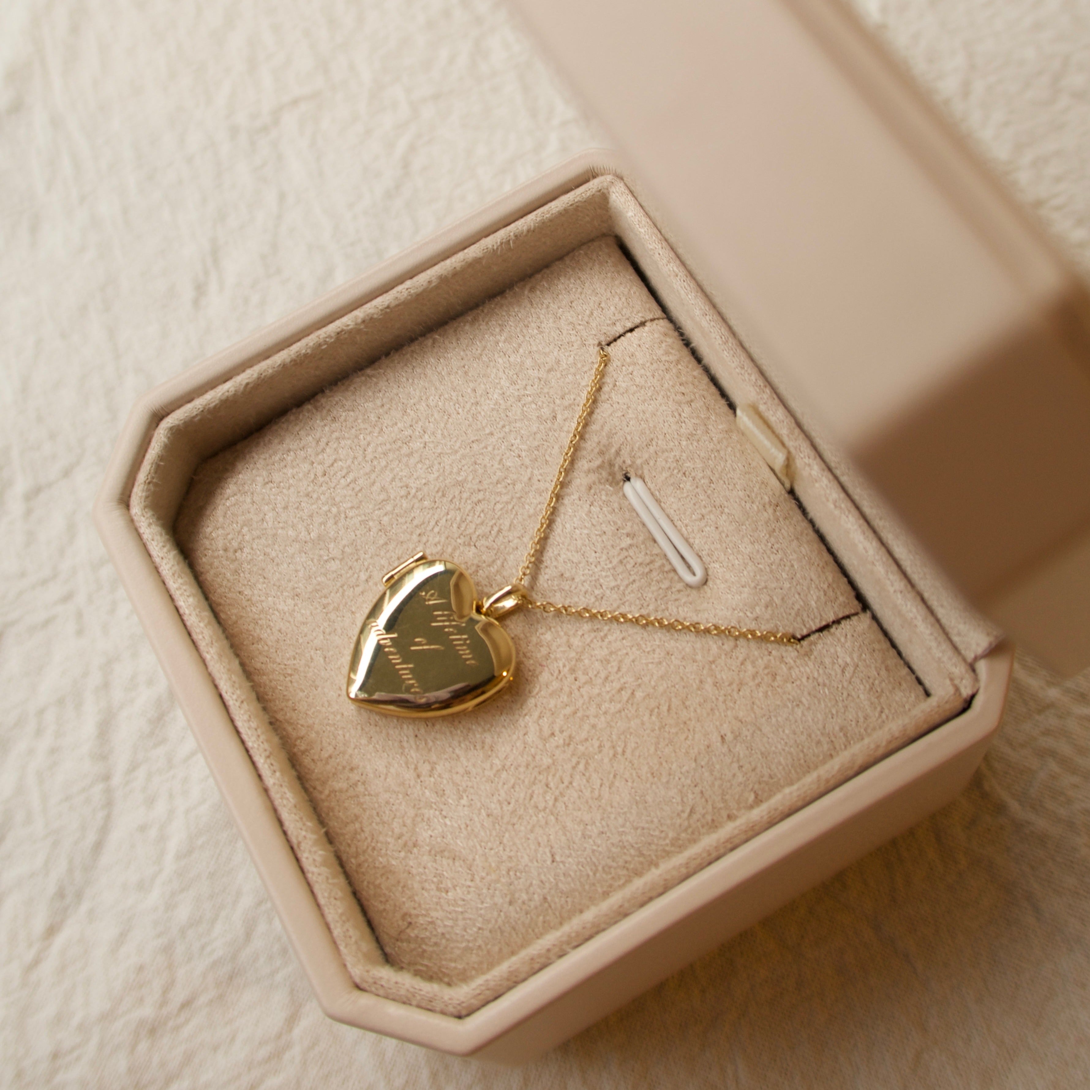 Solid gold heart locket
