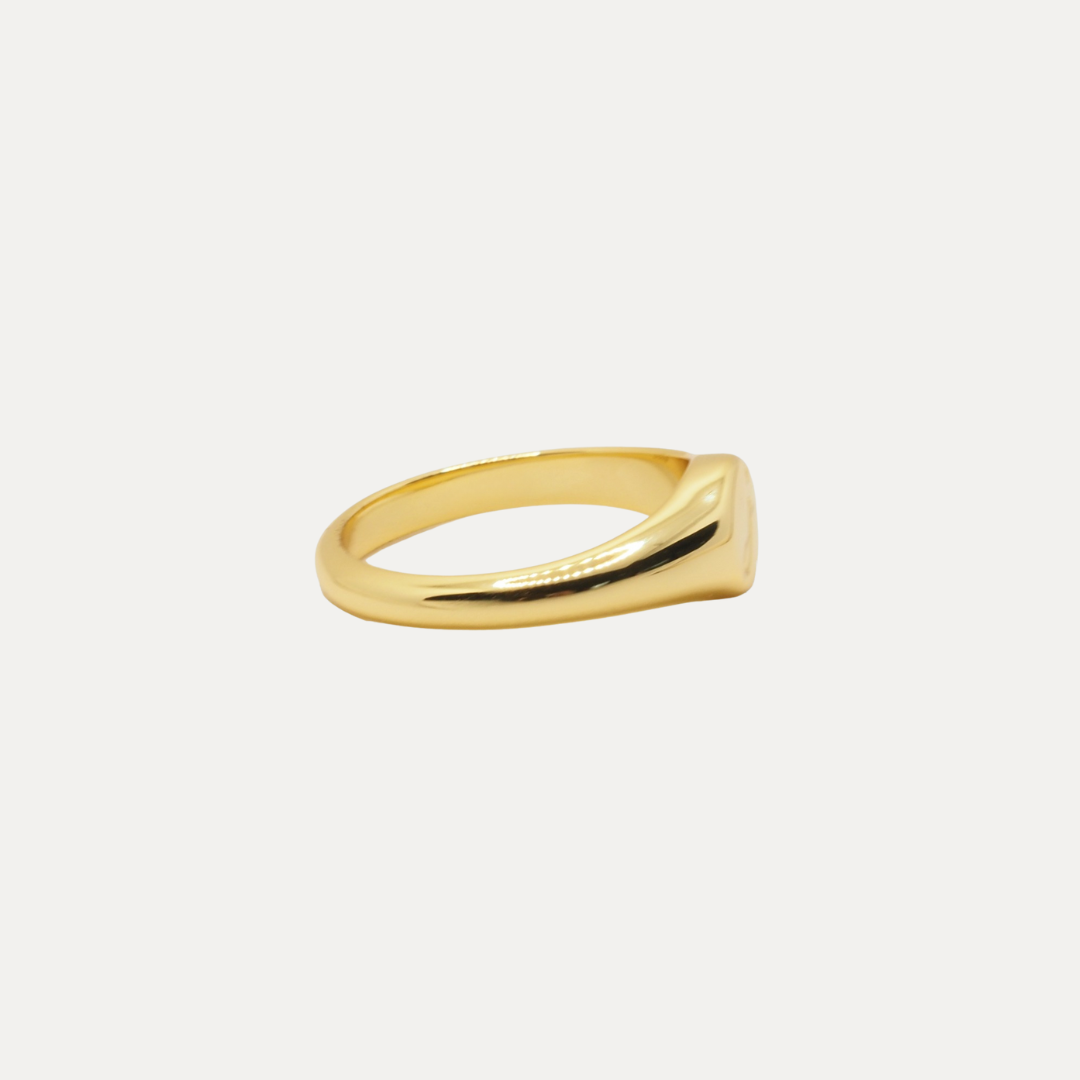 Solid Gold Eden Round Signet Ring