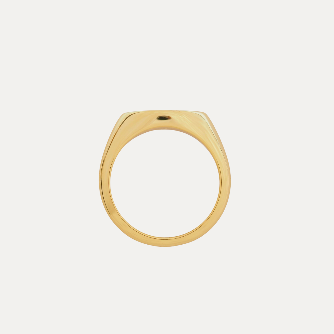 Solid Gold Solace Wave Signet Ring