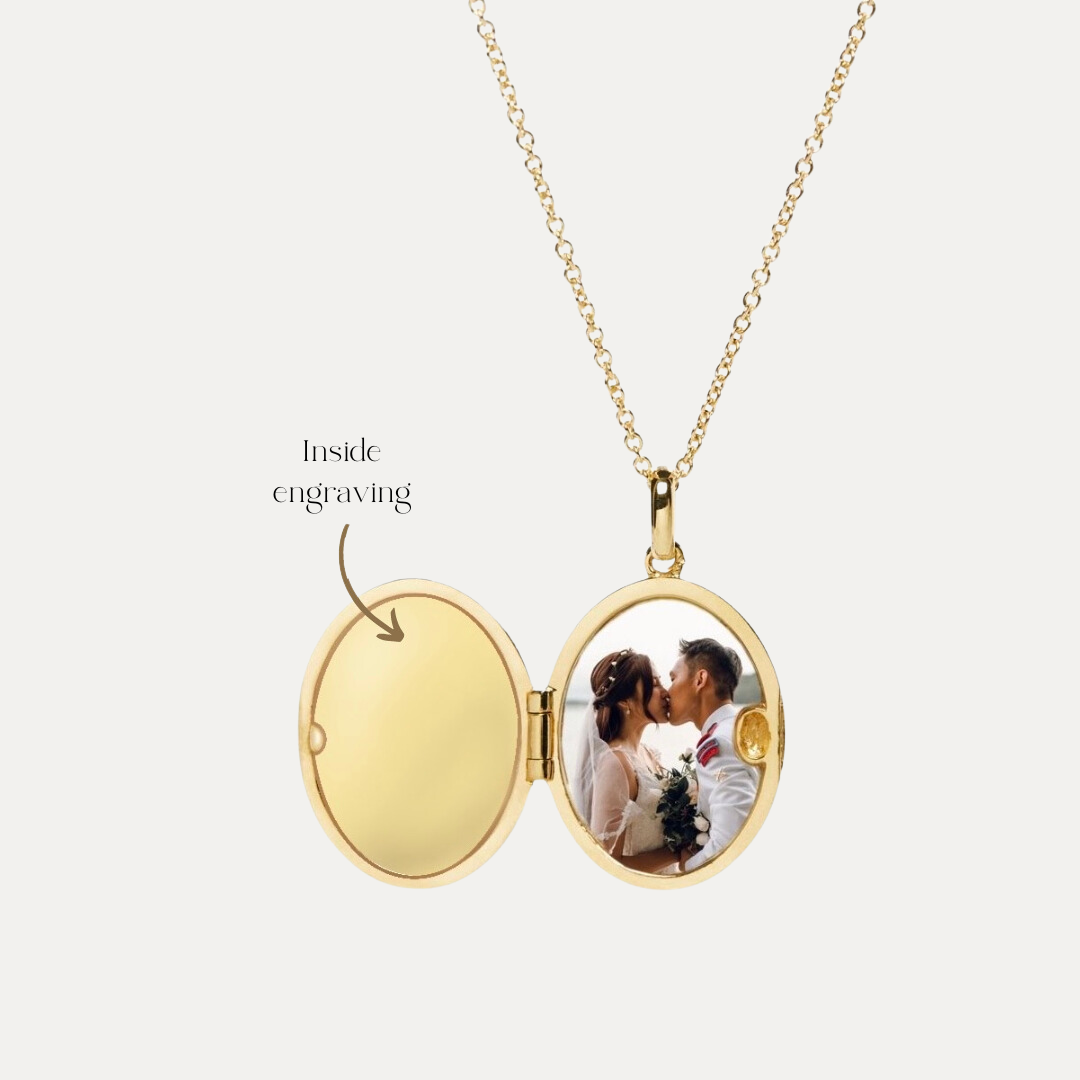 solid gold oval locket
