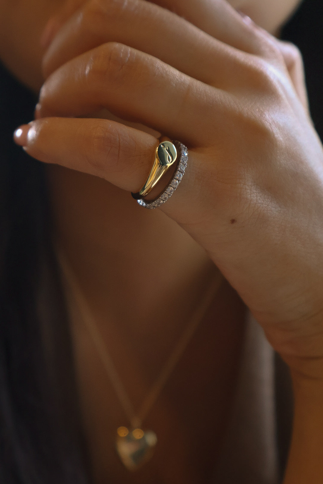 Solid Gold Eden Round Signet Ring
