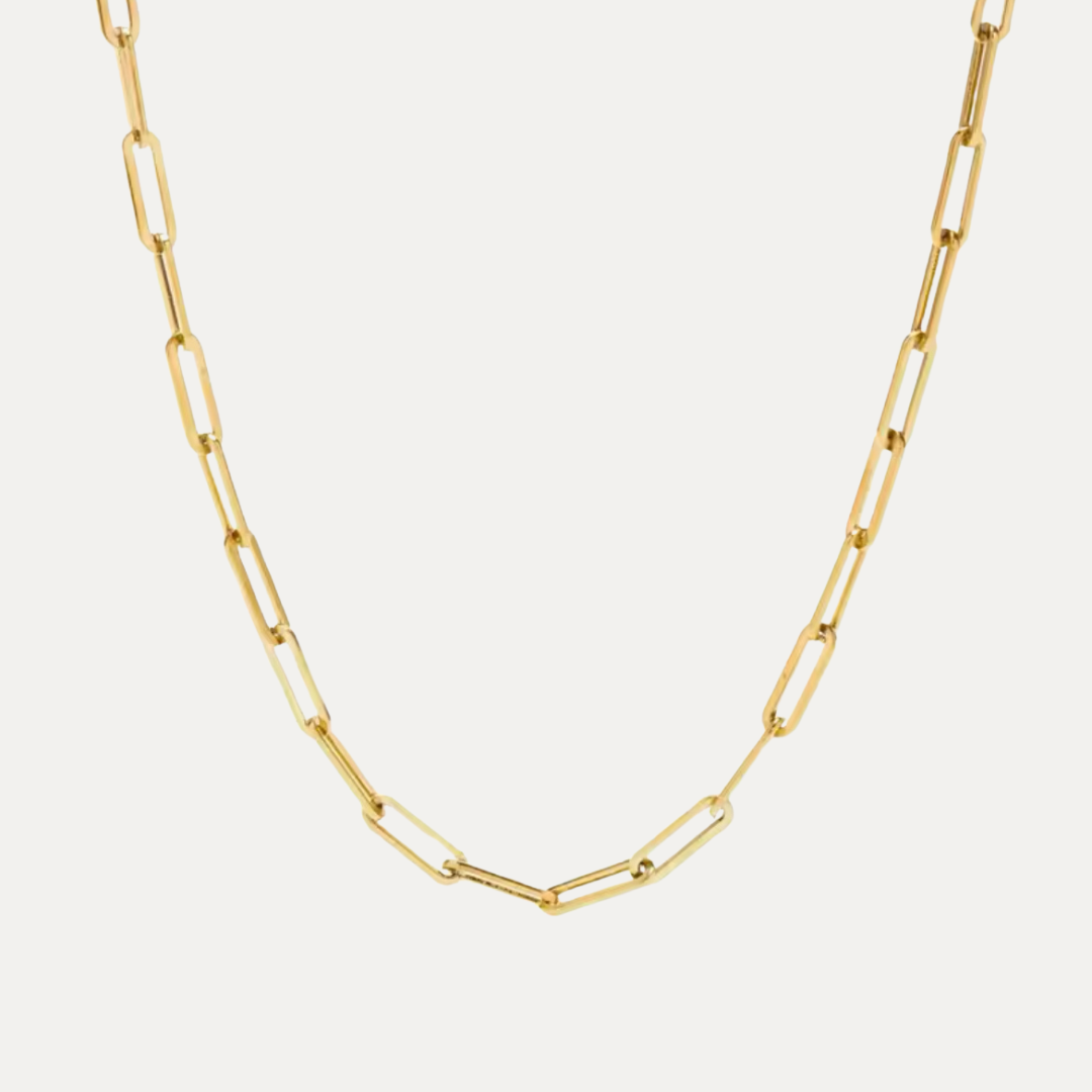 Gold filled paperclip chain