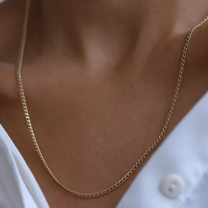 Gold filled Curb chain necklace