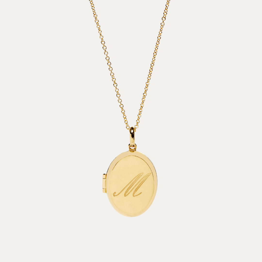 solid gold oval locket