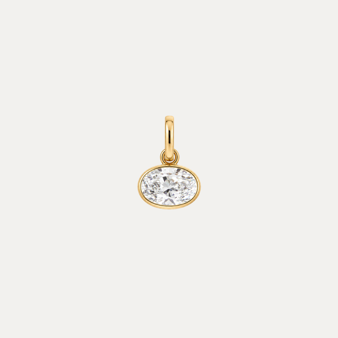 The Oval Diamond Bezel Pendant