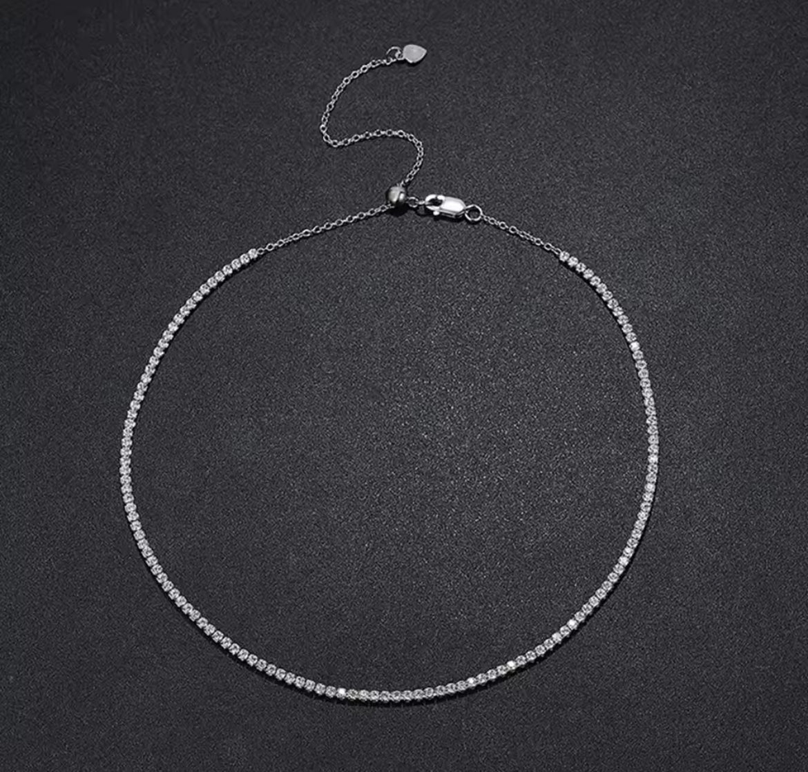 Full Moissanite Tennis Necklace [2mm]