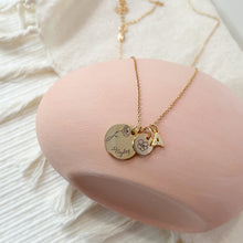 Load image into Gallery viewer, Single Birth flower+Mini birth flower necklace [Engrave]

