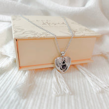 Load image into Gallery viewer, Angel Wings Heart Birthstone Locket [Engravable]
