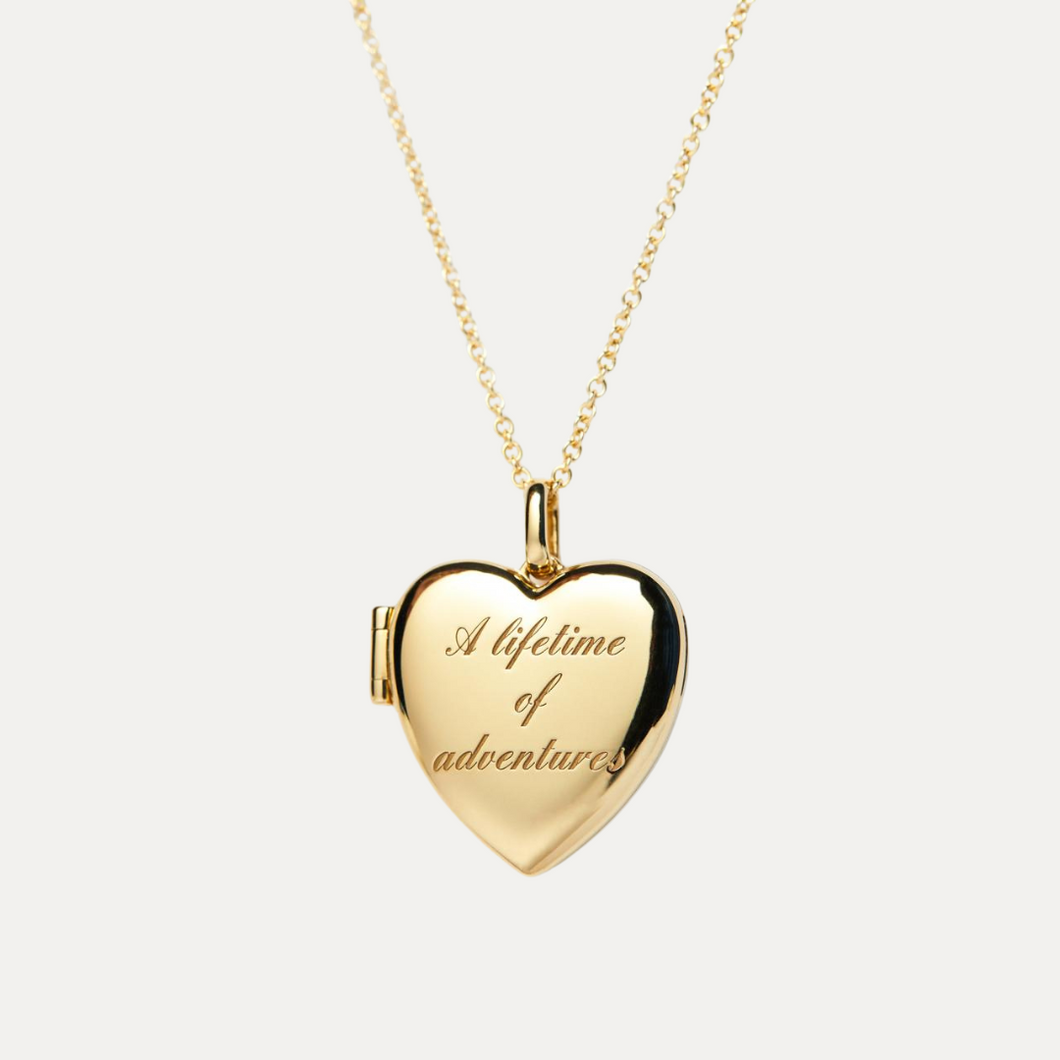 Solid Gold Heart Locket  [1 photo + engraving]