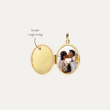 Load image into Gallery viewer, Solid Gold Oval Locket - Charm only [1 photo + engraving]
