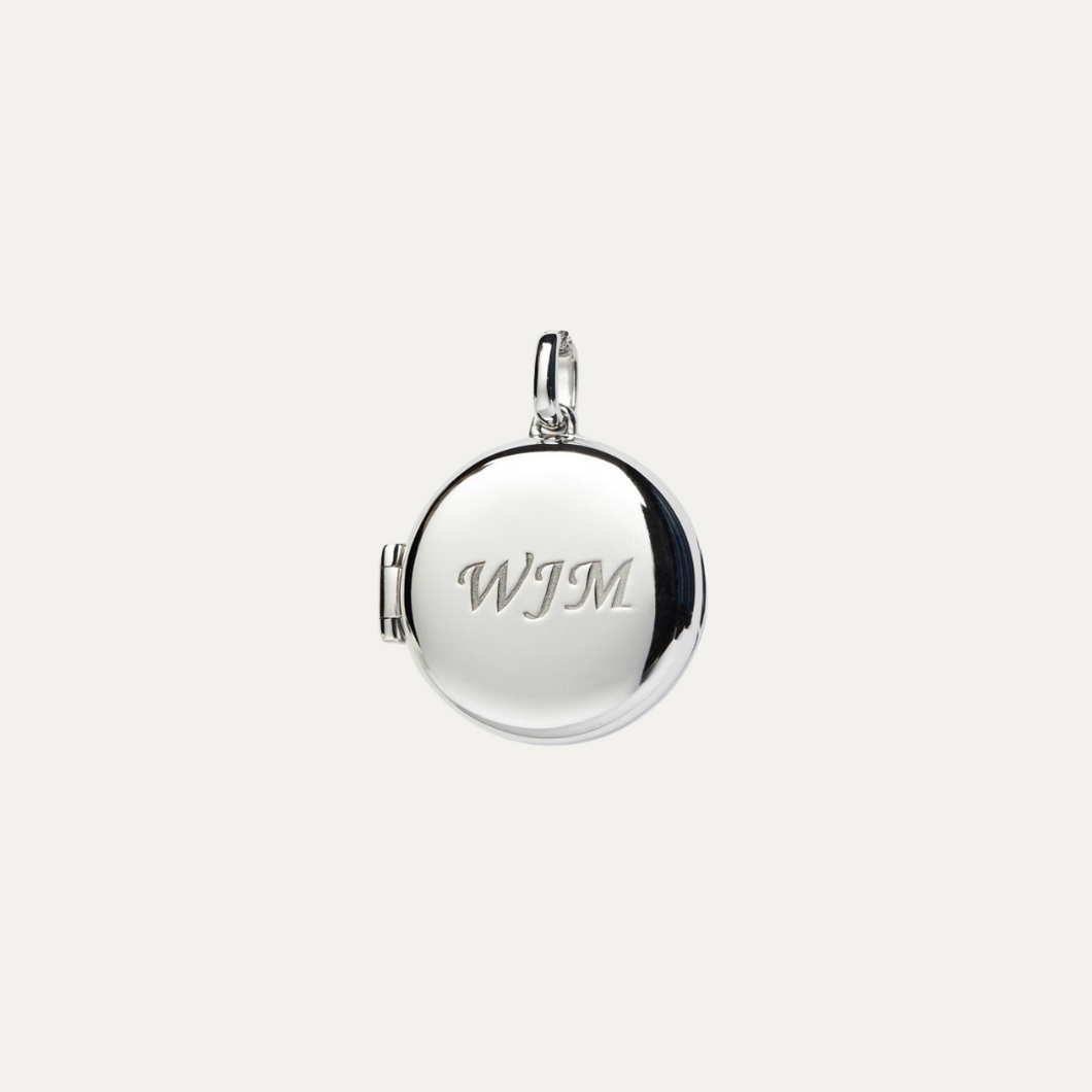 Solid Gold Round Locket - Charm only [1 photo + engraving]