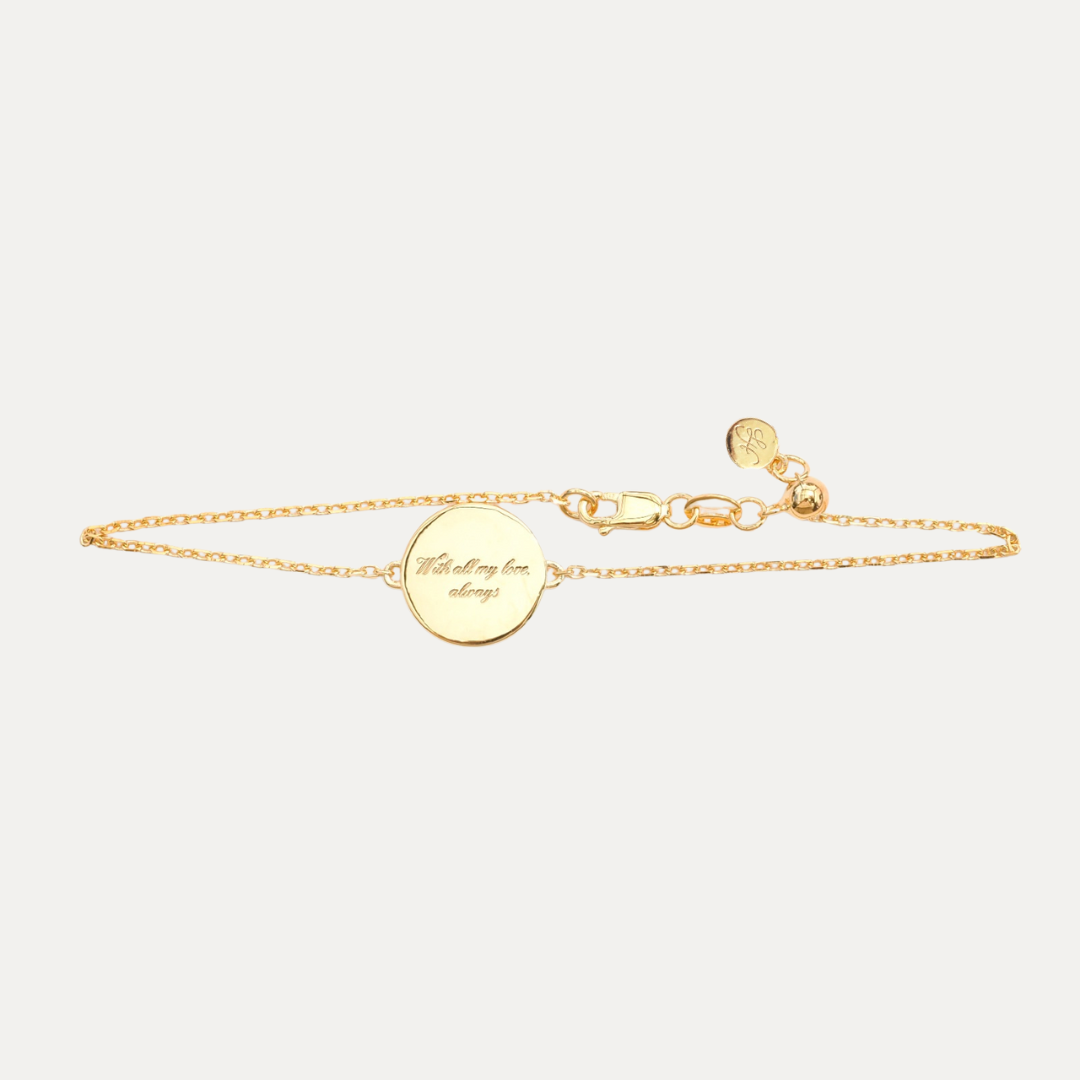 Solid Gold Paw print Round Bracelet