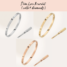 Load image into Gallery viewer, Slim Love Bracelet (with 4 diamonds)
