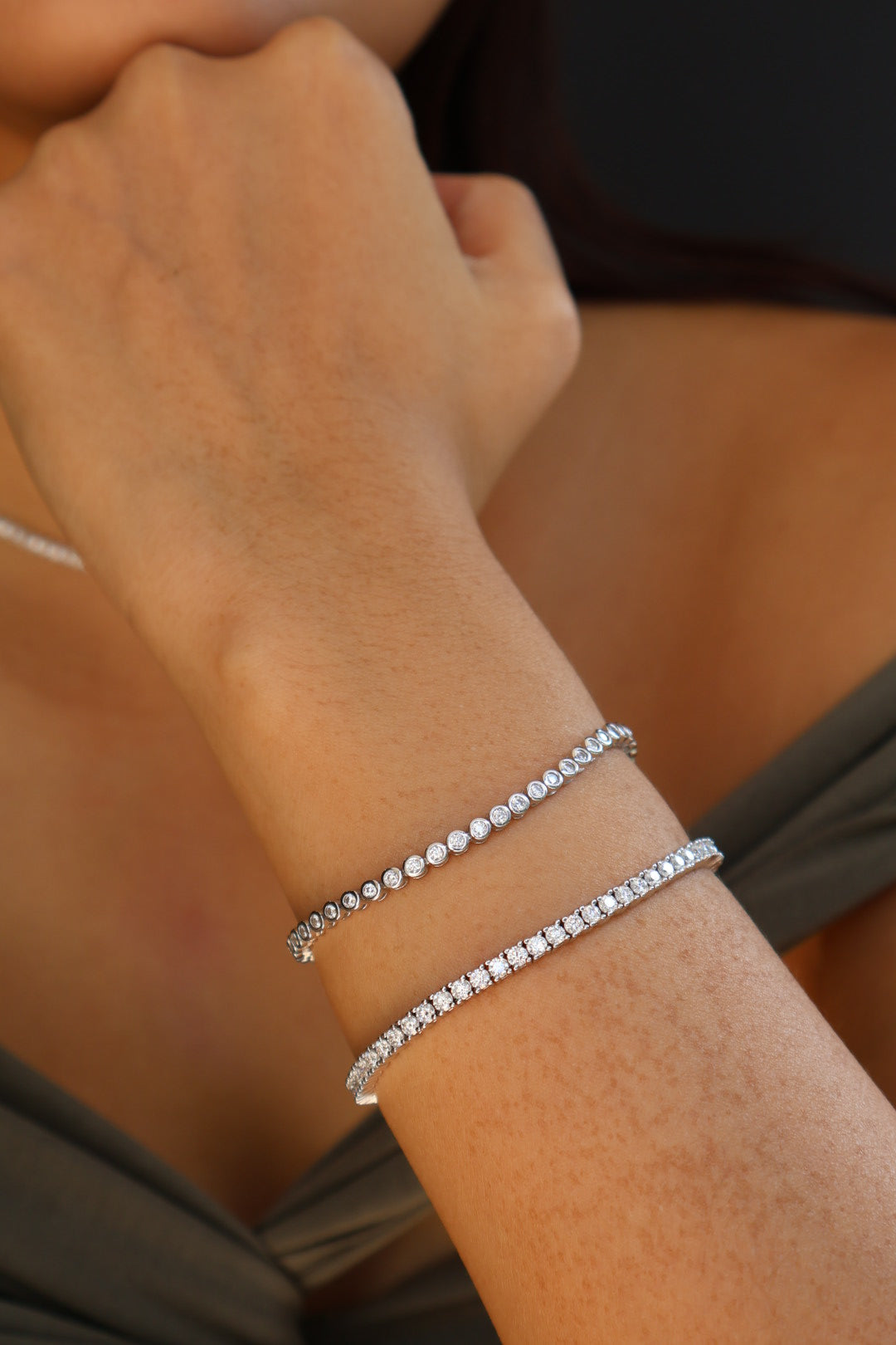 Full Moissanite Bezel Tennis Bracelet [2mm]