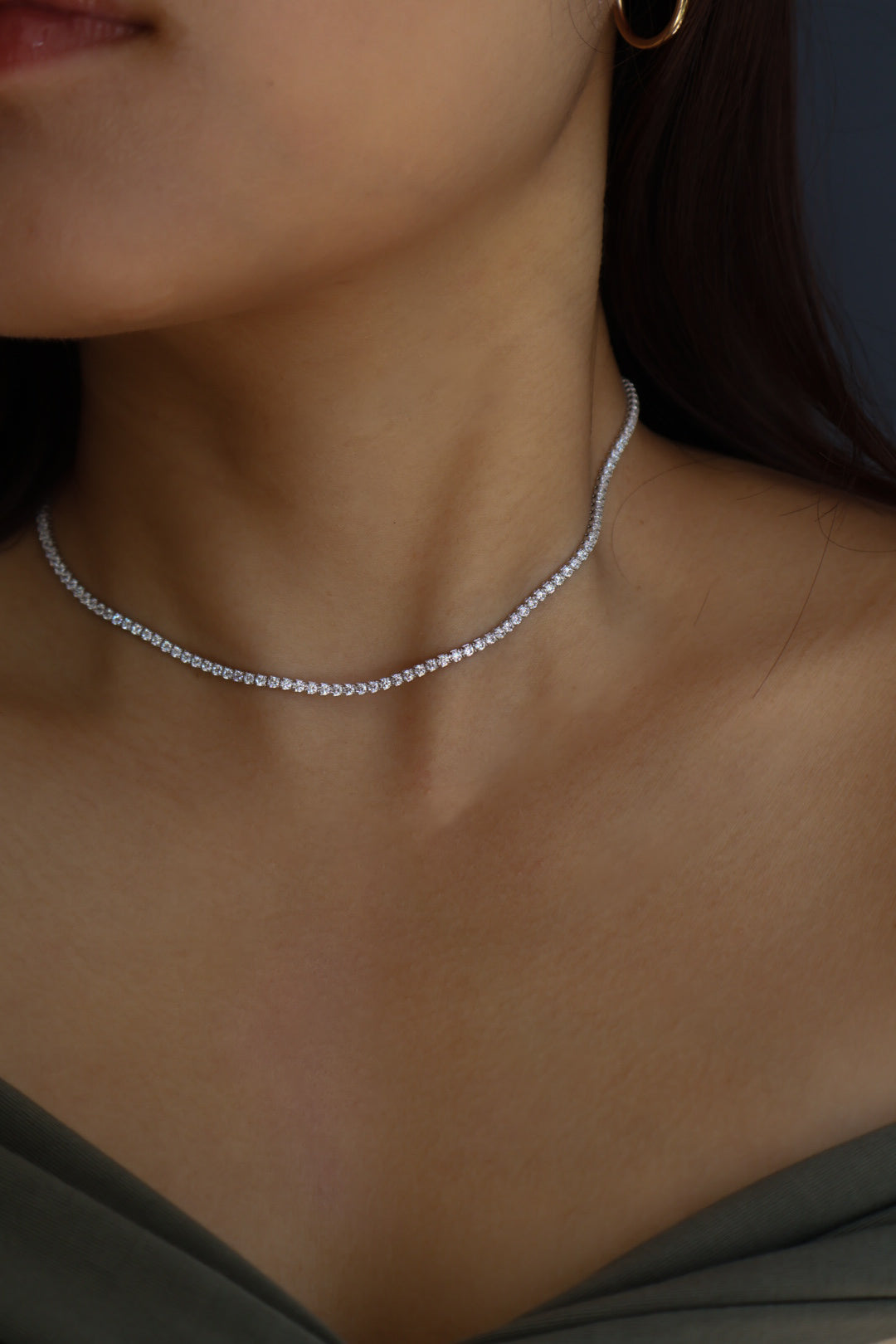 Full Moissanite Tennis Necklace [2mm]
