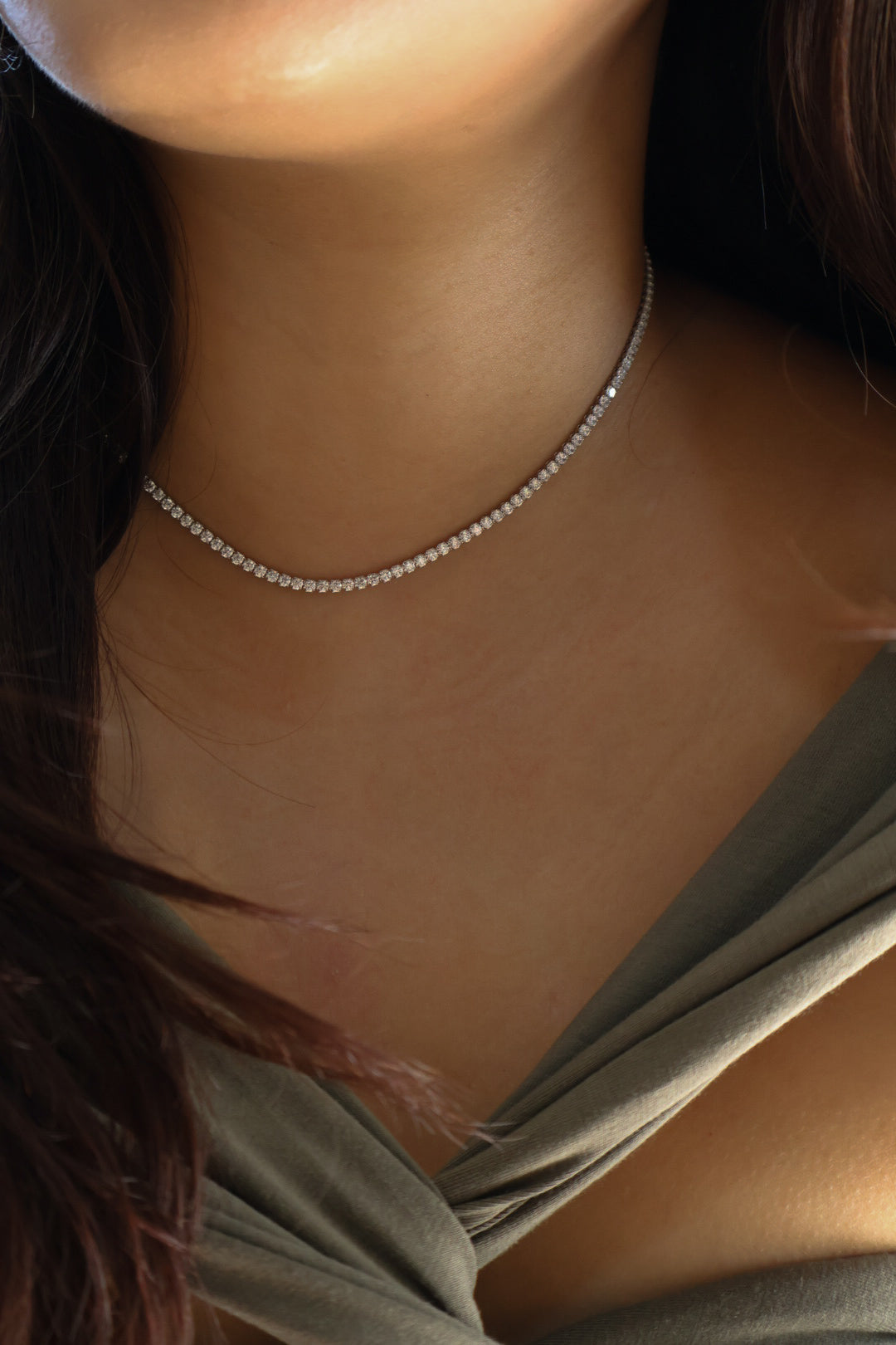 Full Moissanite Tennis Necklace [2mm]
