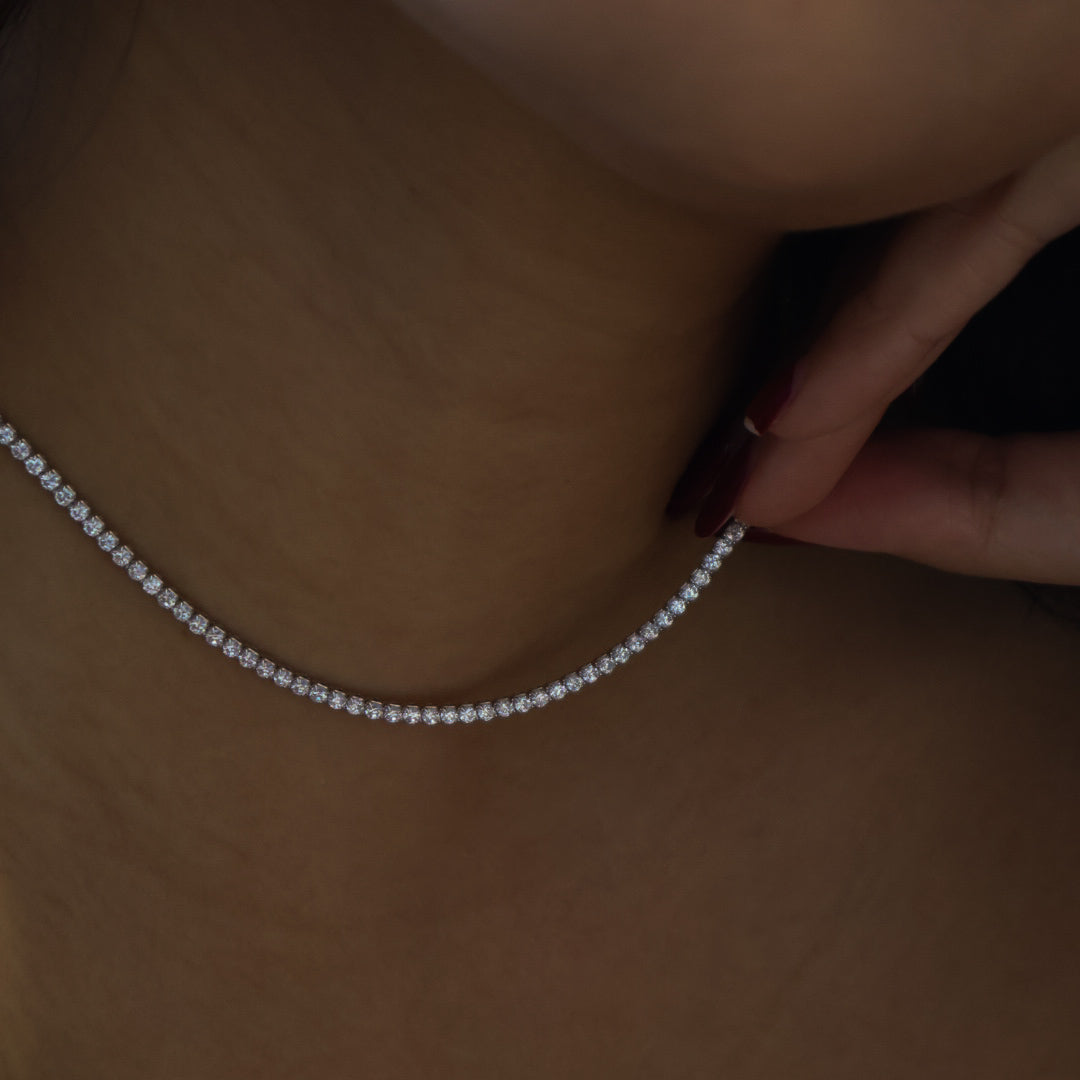 Full Moissanite Tennis Necklace [2mm]
