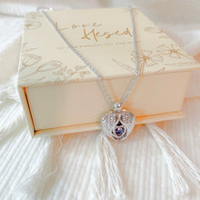 Load image into Gallery viewer, Angel Wings Heart Birthstone Locket [Engravable]
