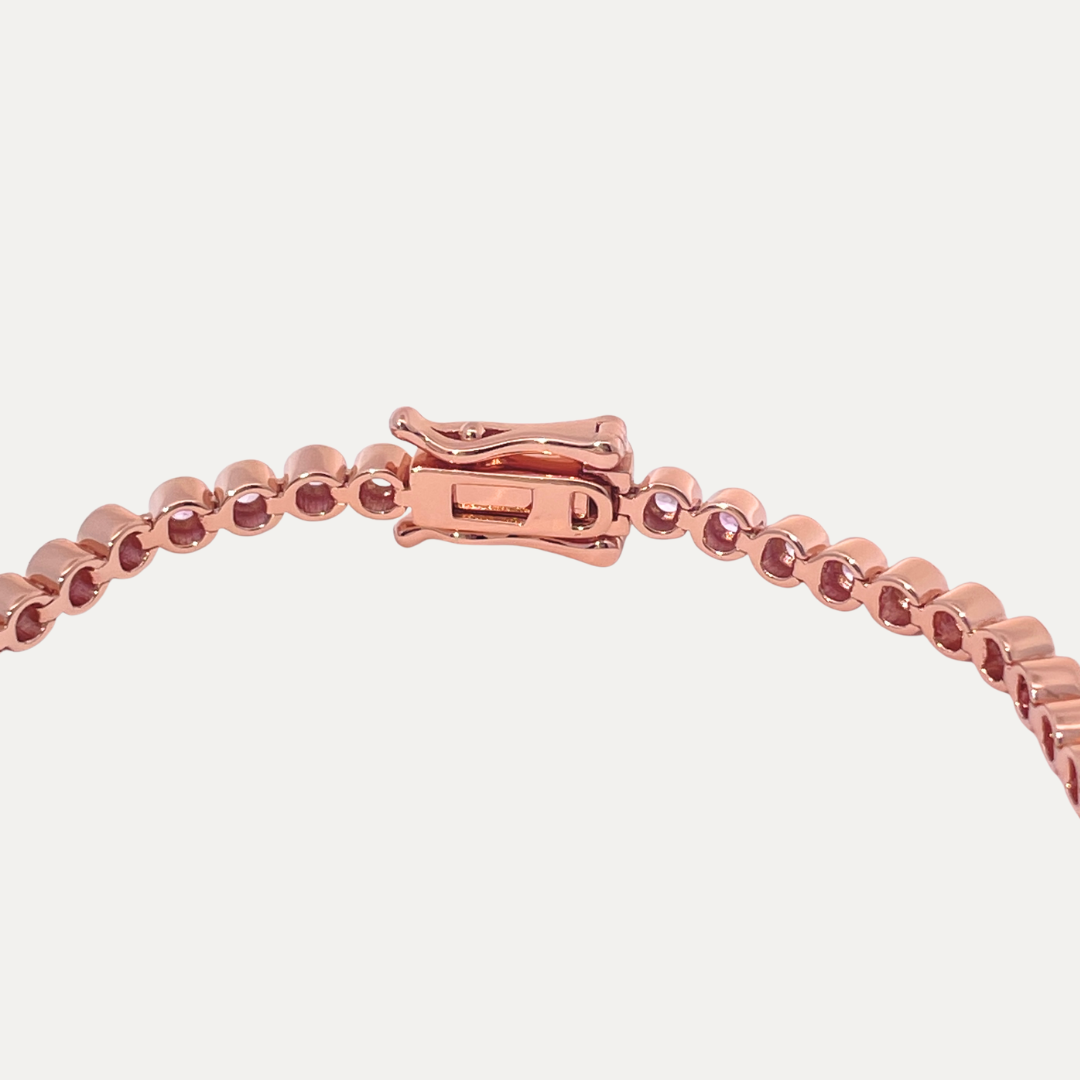 The Bezel Pink Sapphire Tennis Bracelet [2mm]