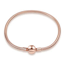 Load image into Gallery viewer, Rose Gold Snake Chain Charm Bracelet
