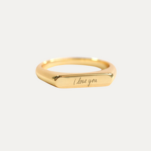 Load image into Gallery viewer, Sanctuary Bar Signet Ring – Handwriting Edition
