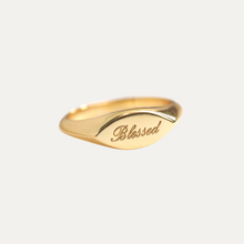 Load image into Gallery viewer, Solid Gold Solace Wave Signet Ring
