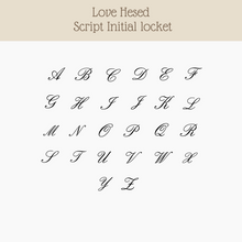 Load image into Gallery viewer, Script Initial Locket [2 photos + engraving]
