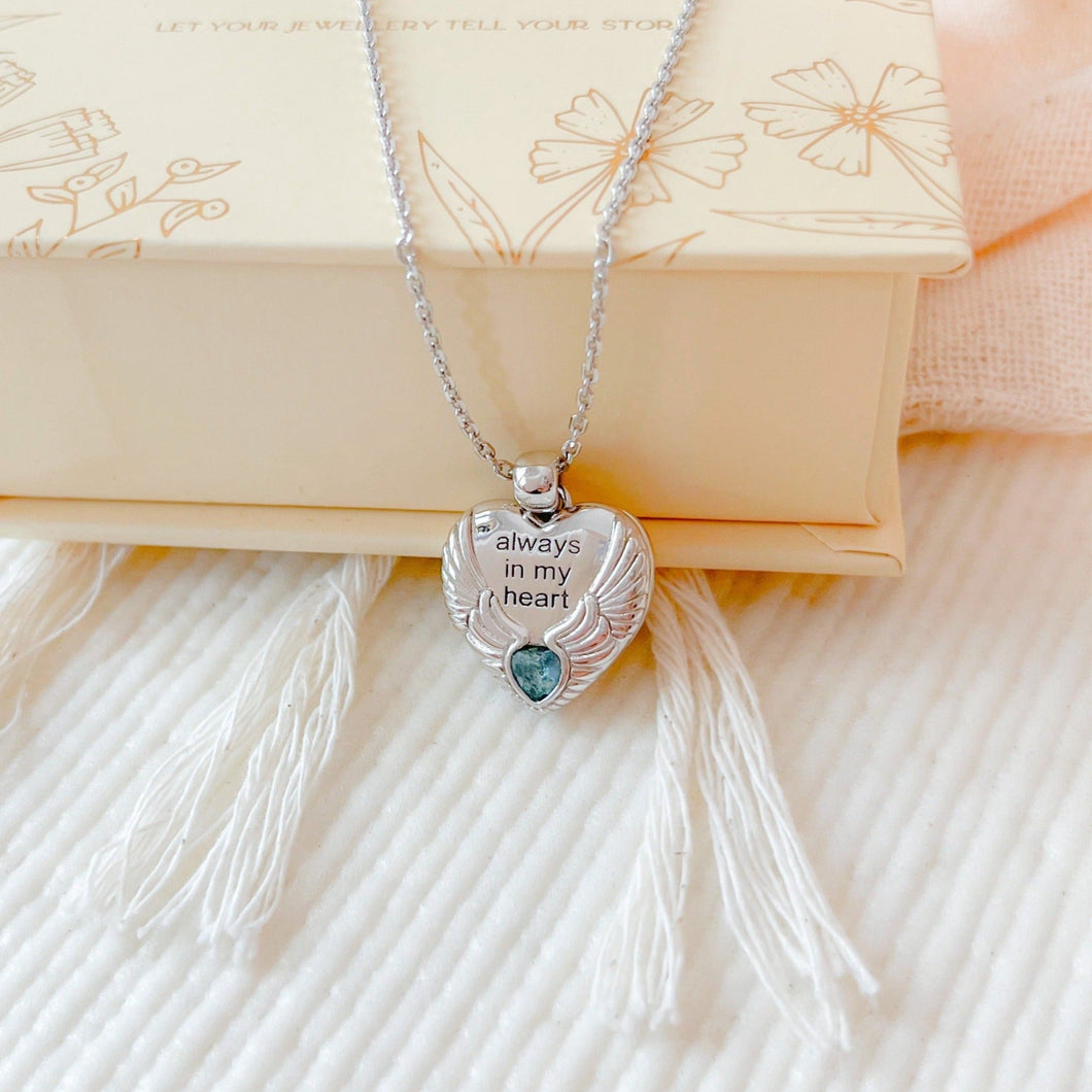 Always in my Heart Birthstone Locket [Engravable]