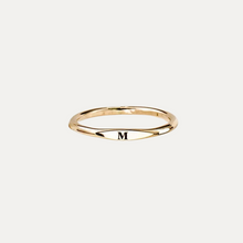Load image into Gallery viewer, Hand-stamped signet initial ring
