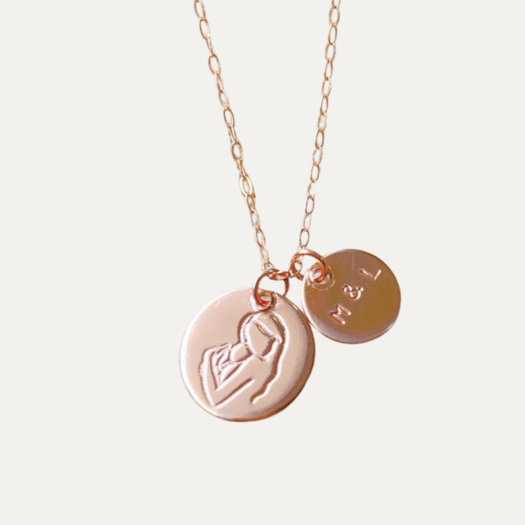 Gold-filled EMA [ Mother in Estonian ] - 13mm pendant