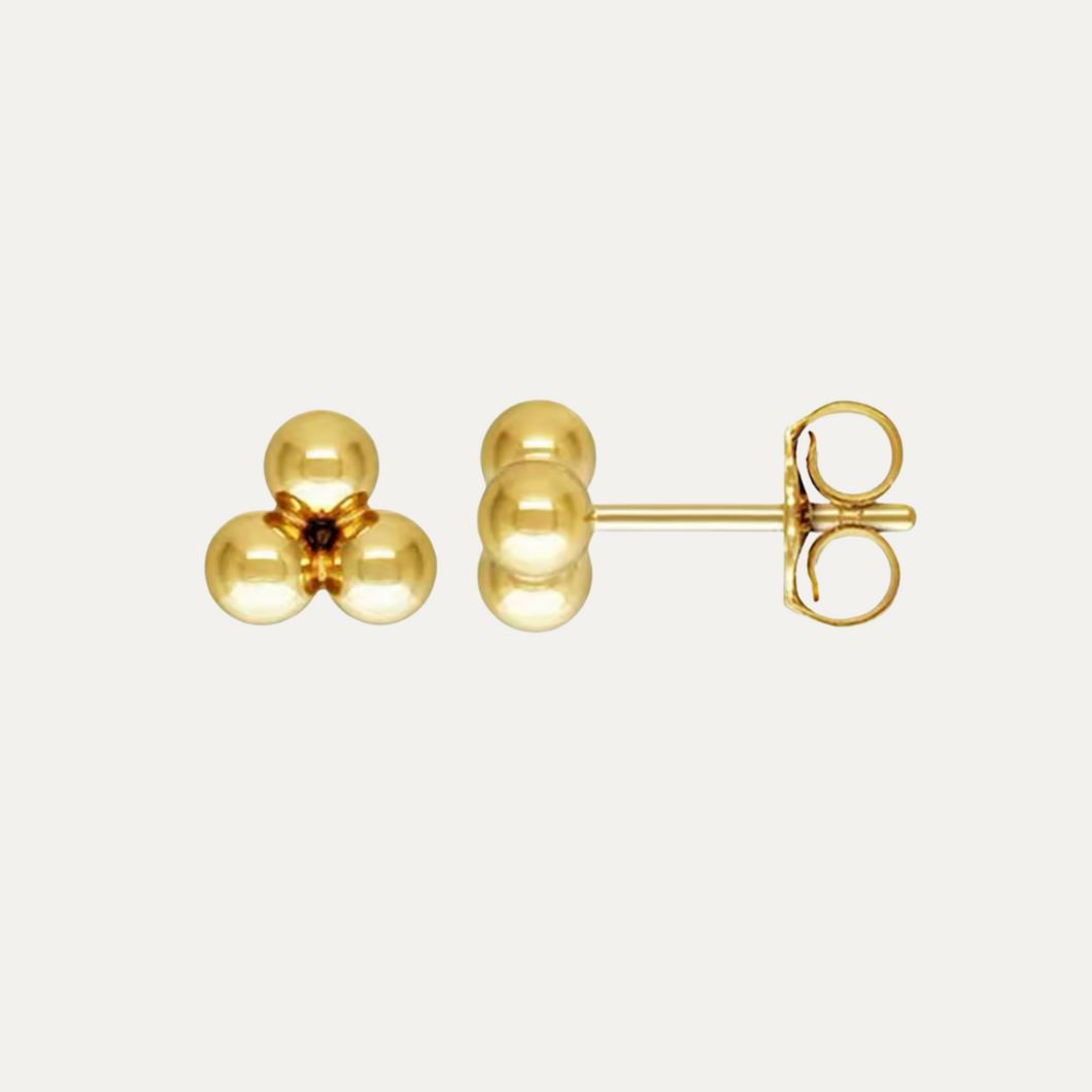Gold filled triple ball studs