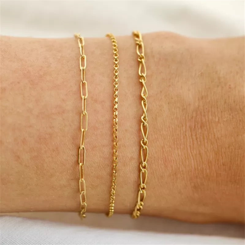 Gold filled Chain Stack Bracelet