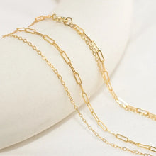 Load image into Gallery viewer, Gold filled layered chain necklace
