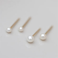 Load image into Gallery viewer, Gold filled Mini Pearl studs
