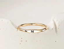 Load image into Gallery viewer, Hand-stamped signet initial ring
