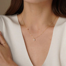 Load image into Gallery viewer, Gold filled Single pearl drop necklace
