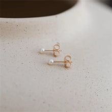 Load image into Gallery viewer, Gold filled Mini Pearl studs
