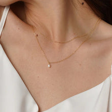 Load image into Gallery viewer, Gold filled Layered pearl necklace
