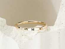 Load image into Gallery viewer, Hand-stamped signet initial ring
