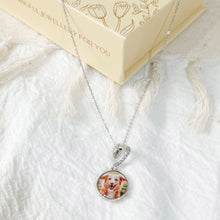 Load image into Gallery viewer, Dangling Heart Paw Print Photo Charm
