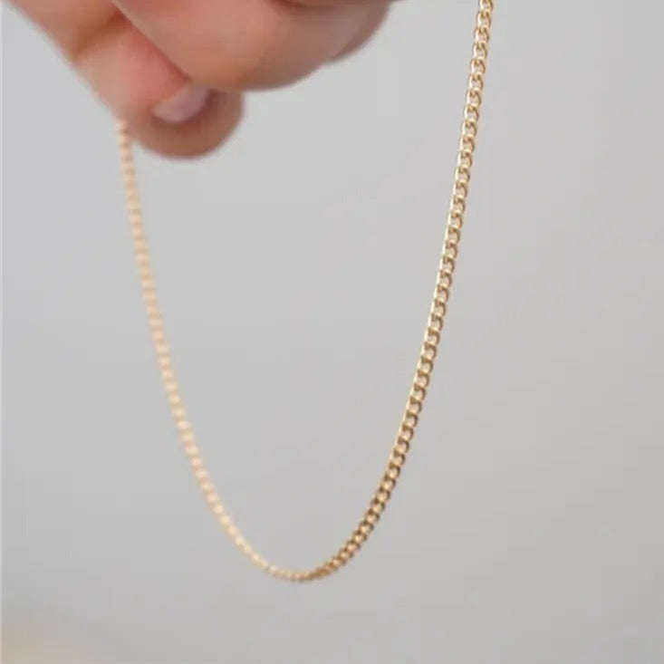 Gold filled Curb chain necklace
