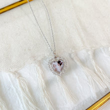 Load image into Gallery viewer, Paved Heart Photo Necklace [Engravable]
