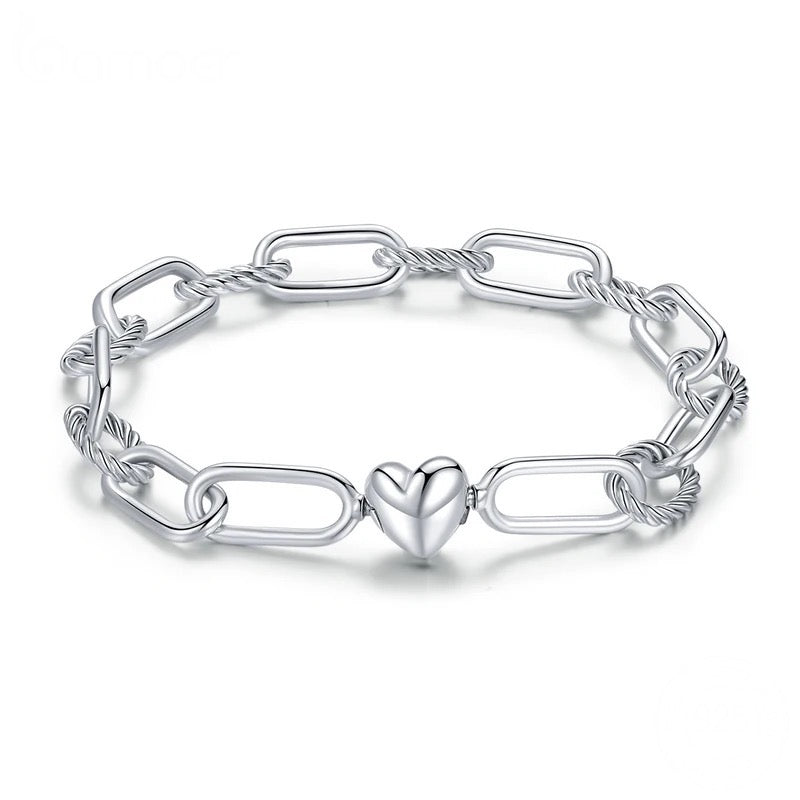 Heart Paper Clip Bracelet