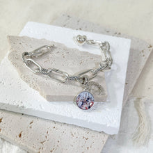 Load image into Gallery viewer, Heart Paper Clip Charm Bracelet
