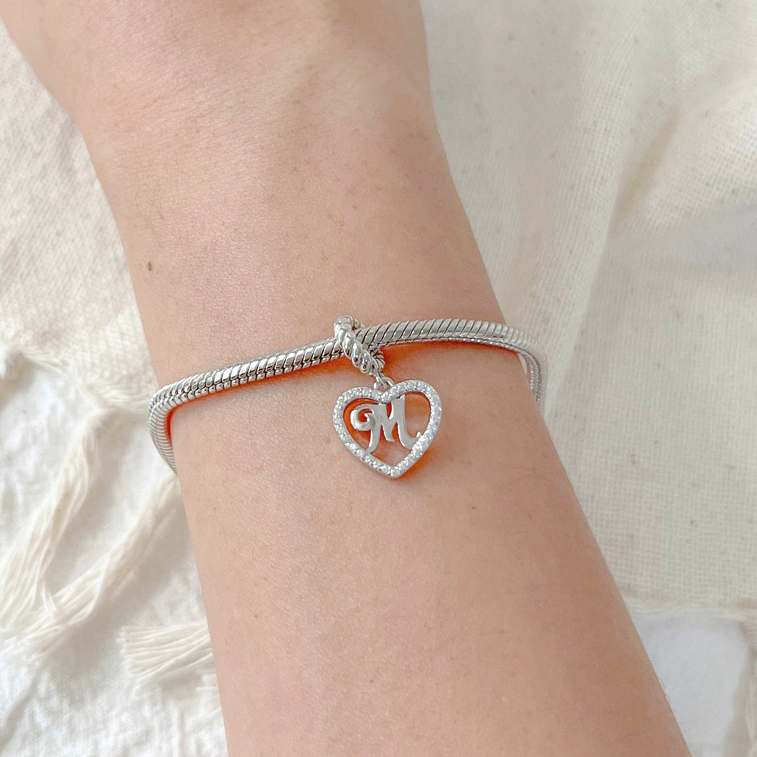 Heart Letter Charm
